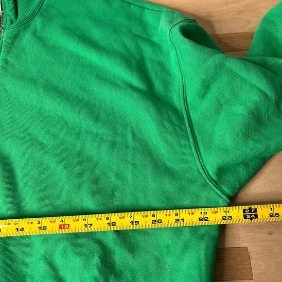 Daydreamer women's Green 1/4 Zip Sweatshirt Size Medium Mock Neck 100% Cotton - Picture 6 of 8